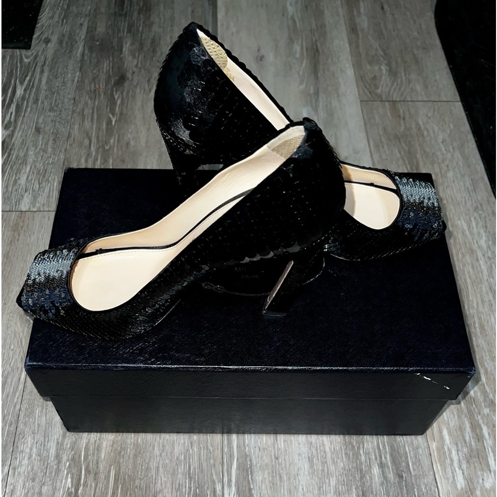 Prada Women's Shoes, Black/Silver Sequence 39.5/ … - image 1